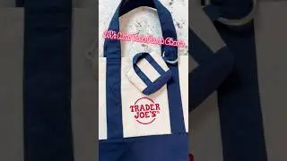 Trader Joe's Tote Matching Mini Pouch Charm #shorts #traderjoes #minicanvas #sewing #bagcharm