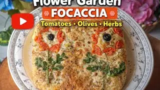 How to Make Focaccia Flower Bread | Tomato Olive Bread Art @traditionalyummyfoods