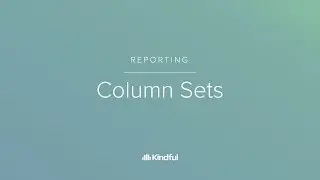 Reporting &ndash; Column Sets