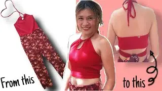 DIY Sexy terno/Simple open back top(No sewing machine needed)/Janine Tobio