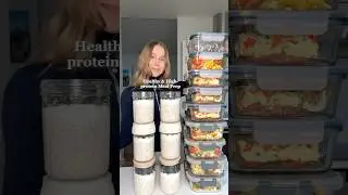 Healthy & High-protein Meal Prep😍 100G+ protein/day! Link to full recipes⬆️ #mealprep #highprotein