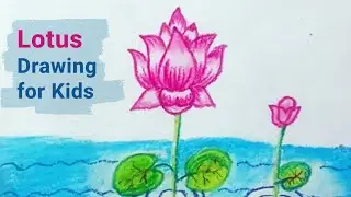 Lotus Drawing for kids# simple#art#tranding#youtub#simple drawing#
