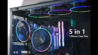 Pccooler 5M120 Moonlight Series 5 in 1 Kit ARGB LED Computer Case Fan - Install Guide & RGB Control