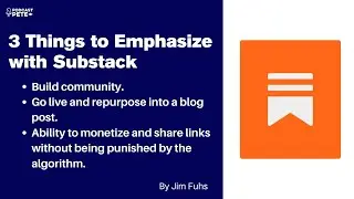 Podcast with live streaming Srategist Jim Fuhs. Why Substack Can Be Used With Streamyard