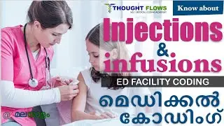 Injections and infusion in malayalam II ED facility coding II Medical coding in malayalam II CPC