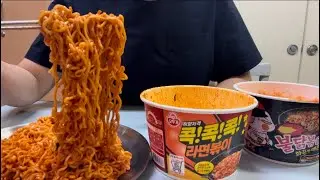 Full video.$3 for Korea Convenience store, Hot Chicken Flavor Ramen,ramenbokki#mukbang #kfood#buldak