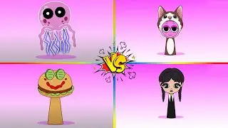 My SPRUNKI OC: SPRUNKI COMPLICATION 🆚 JELLYFISH 🆚 OIIA 🆚 BURGER in Tiles Hop EDM Rush