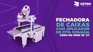 Fechadora de Caixas com Tra&ccedil;&atilde;o Lateral e Aplicador de Fita Gomada CSSM BS-6050 SC GT