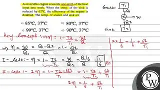 A reversible engine converts one-sixth of the heat input into work....