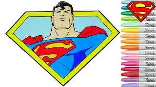 Superman Coloring Book Pages DC Justice League Superhero Rainbow Splash