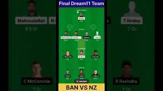 BAN VS NZ Final Dream11 Team |Dream11 Ban Vs Nz #dream11