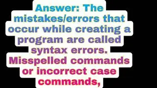 What is the description for syntax errors?
