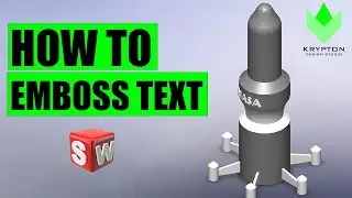 How to EMBOSS TEXT on round surface | Basic 3D CAD modelling | SolidWorks | for beginners (2021)