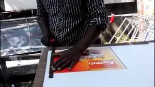 how to sticker pasting foam board advertising branding