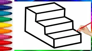 How to Draw Stairs Step by Step | Easy Drawing for Kids | Simple Drawing Tutorial