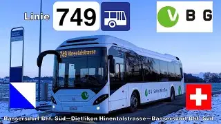 🇨🇭 VBG Buslinie 749 | Bassersdorf Bahnhof Süd → Dietlikon Hinentalstrasse → Bassersdorf Bahnhof Süd