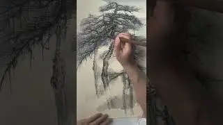 Simply draw a pine tree🌲#artist #diy #painter #pine #workingartist