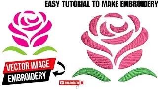Embroidery Logo designs tutorial 😱| flower embroidery design Making tutorial | wilcom flower design