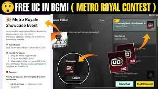 😲Free Uc In Bgmi ( Metro Royale Showcase Event) | Free Uc Trick Bgmi 