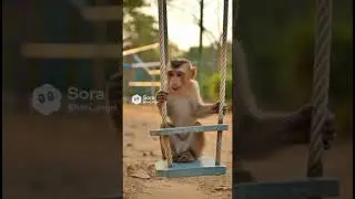 Monkey on a Swing&hellip; Then That Little Smile at the End 🐒😂
