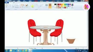 Ms paint ...How to draw Chair table set in Ms   Paint