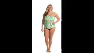 Topanga Plus Size Barbados Bandeau Blouson Top | SwimOutlet.com