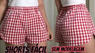 DIY: 🔥CORTE E COSTURA SHORTS TRANSPASSADO FACIL  SEM MODELAGEM ( PARA INICIANTE 😱)
