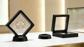 Mcbazel PE Transparent Suspended Jewelry Film Jewelry Display Storage Box with Round Base
