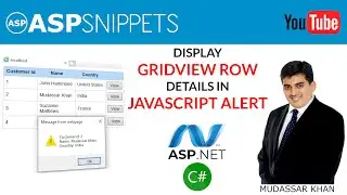 Display GridView Row details in JavaScript Alert Message Box using C# in ASP.Net