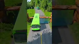 Bus Vs Log Trap Vs Massive Water Pit #11 | Gamism | #busesvswaterpit #beamngdrive #shortsfeed