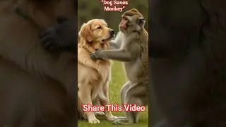 #Dog Saves #Monkey 🐶🐒 Heart Touching Rescue Story 1.&ldquo;Heart Touching Rescue ❤️&rdquo;