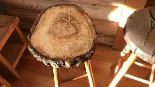Making a log stool