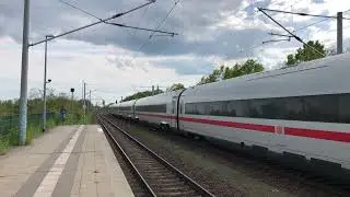 ICE 4, Baureihe 412 f&auml;hrt durch den Bahnhof Teltow