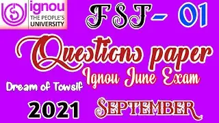 FST - 01।।FST 01 Questions paper 2021 june।।Fst 01 question answer।FST 01 previous year question sep