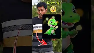 🤩 Realistic Cute Dinosaur Drawing #art #artist #drawing &lrm;@DadsChallengeOfficial