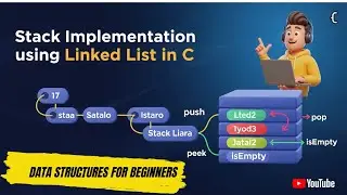 Stack Using Linked List in C | Push, Pop, Peek Explained