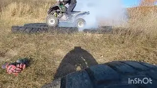 Topienie wała quadem 😀 #burnout #atv #quad #kfx700 #kfx 