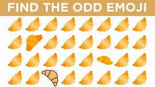 Find The Odd Emoji Out croissant #104 - Very difficult level by Harmi