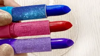 LIPSTICK SLIME Mixing Lipsticks into Clear Slime! ASMR MAKEUP SLIME #4