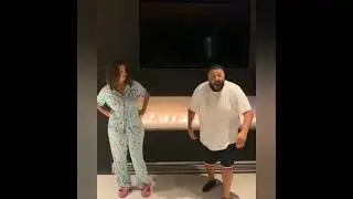 DJ Khaled dancing to Drake Toosie Slide with his wife Nicole Tuck