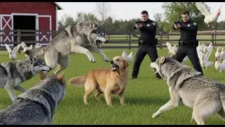 Heroic Team Confronts Wild Wolves to Rescue the Brave Golden Shepherd 🐺💪| Wildlife Rescue