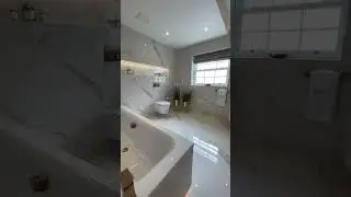 👑 Exquisite White & Gold Bathroom: Luxury + Elegance with Gold Fleck Polished Tiles | ROCCIA