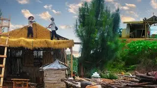 A Talented Young Woman Repairing The Roof &ndash; Harvesting Homegrown Vegetables For Cooking And Selling
