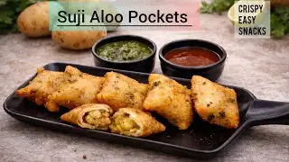 Suji Aloo Pockets | सिर्फ 2 चिज़ो से 15 मिनटो मैं बनाएं | Perfect and crispy snacks 