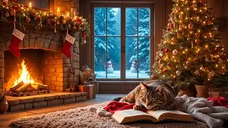 Christmas Fireplace Jazz 2026 ❄️ Calm Holiday Vibes & Soft Crackling Fire