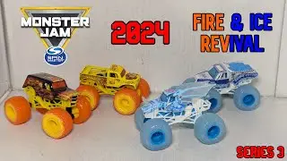 2024 Spin Master Monster Jam Fire & Ice Revival Series 3 Unboxing And Review