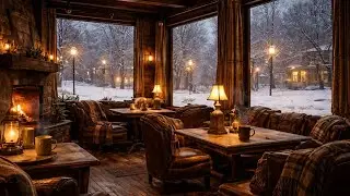 snowy winter café ☕❄️ chill lofi beats to relax / study / work