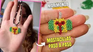 Como tejer la marimonda en mostacillas (aretes o dijes) Aniara Sanarte