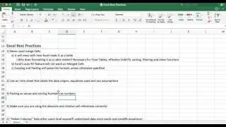 Excel - Best Practices