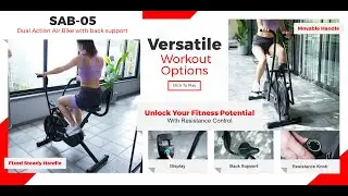 Sparnod Fitness SAB-05 Air Bike: Elevate Home Workouts with Steady/Movable Handle & Tension Control